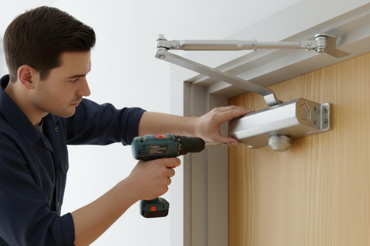 Overhead door closer installation