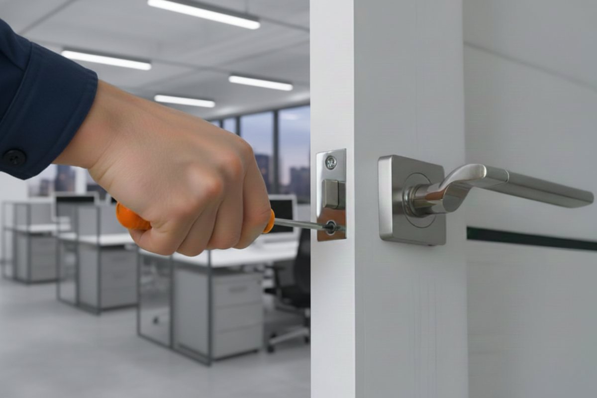 Commercial door locking hardware