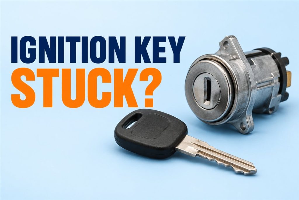 Conventional car key and ignition cylinder for an ignition troubleshooting guide